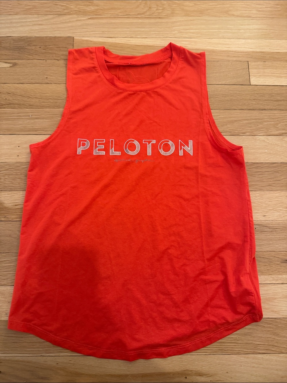 Peloton/Spiritual Gangster Orange-Red Sleeveless Logo Tank